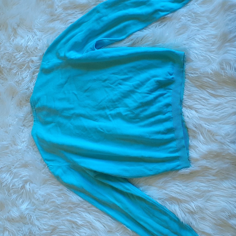 Lilly Pulitzer Aqua Cotton Cardigan Size Petite Medium - Picture 11 of 12